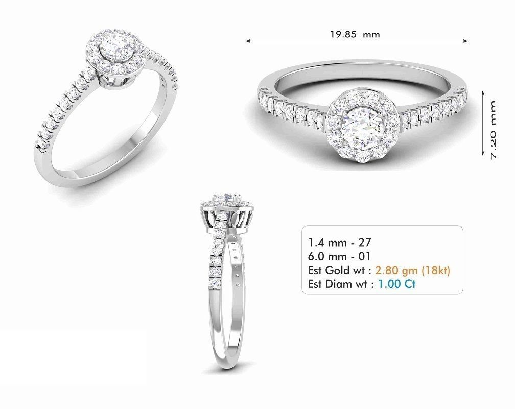 Solitaire Engagement Wedding Bridal Ring 3D print model_4