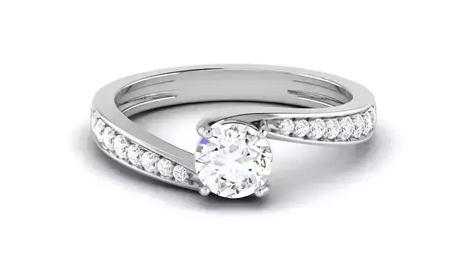 Solitaire Engagement Wedding Bypass Bridal Ring 3D print model