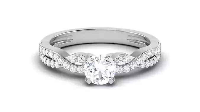 Solitaire Engagement Wedding Twisted  Bridal Ring