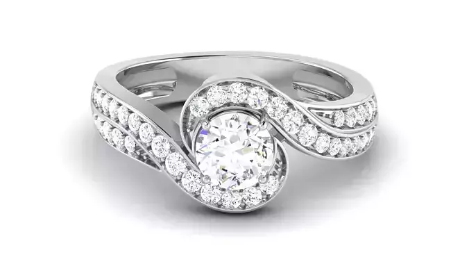 Solitaire Engagement Wedding Bypass Bridal Ring