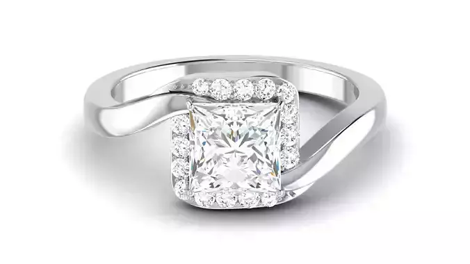 Solitaire Engagement Wedding Bypass Bridal Ring