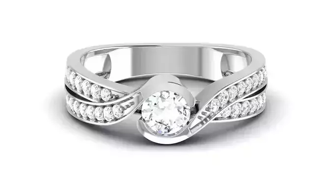 Solitaire Engagement Wedding Two Band Bridal Ring