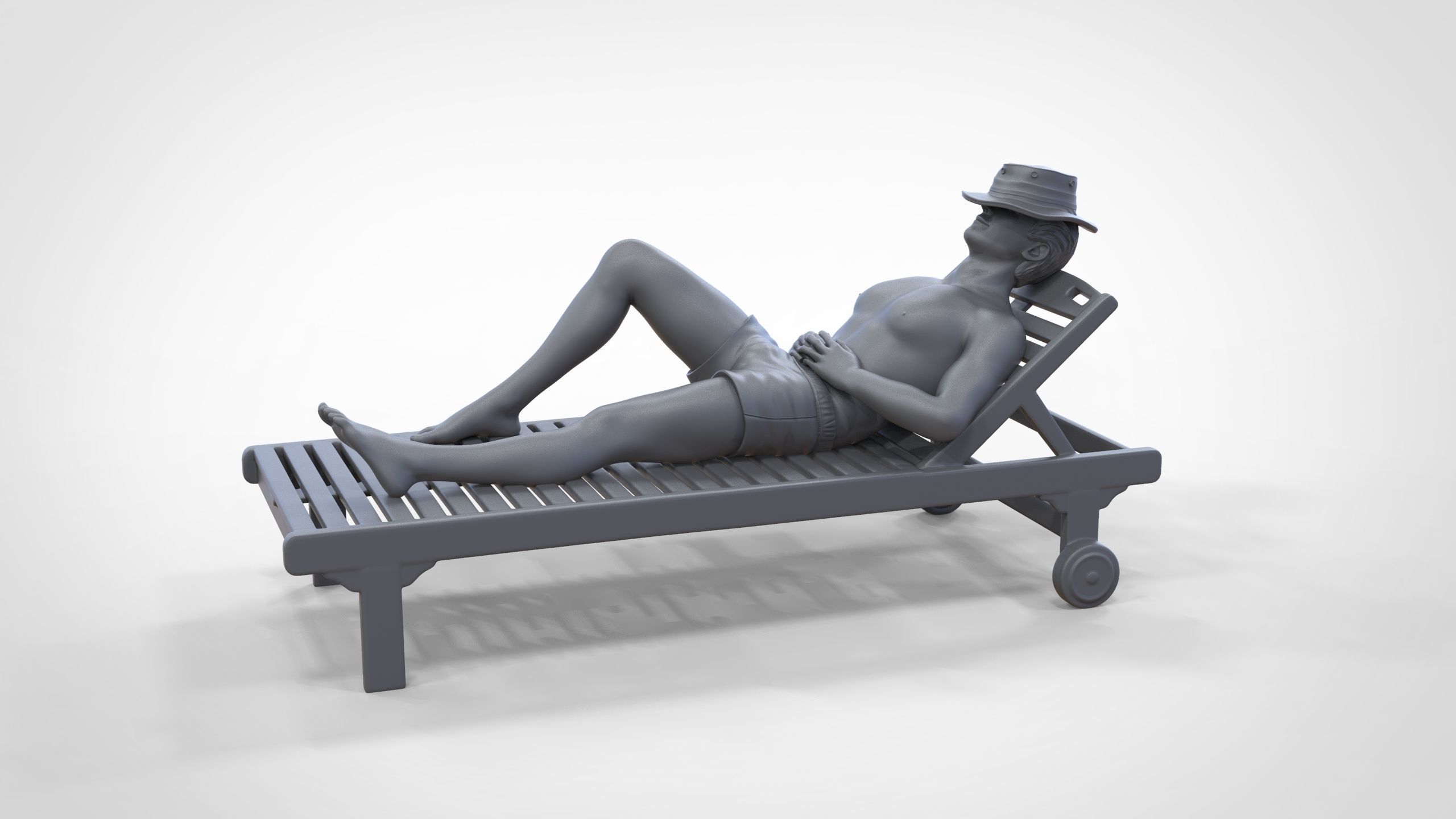 N2 Chillout man Sunbathing 3D print model_29
