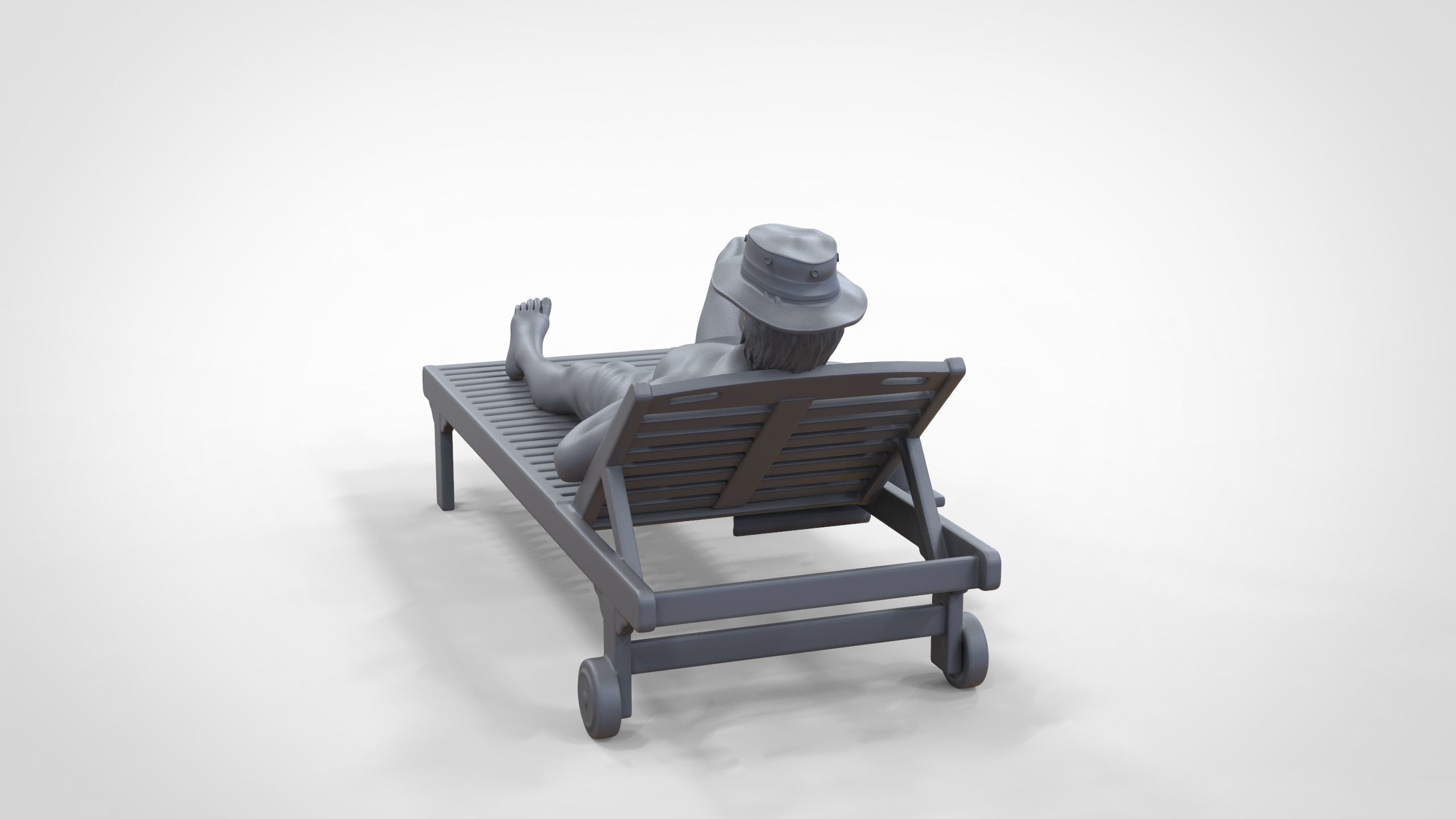 N2 Chillout man Sunbathing 3D print model_32