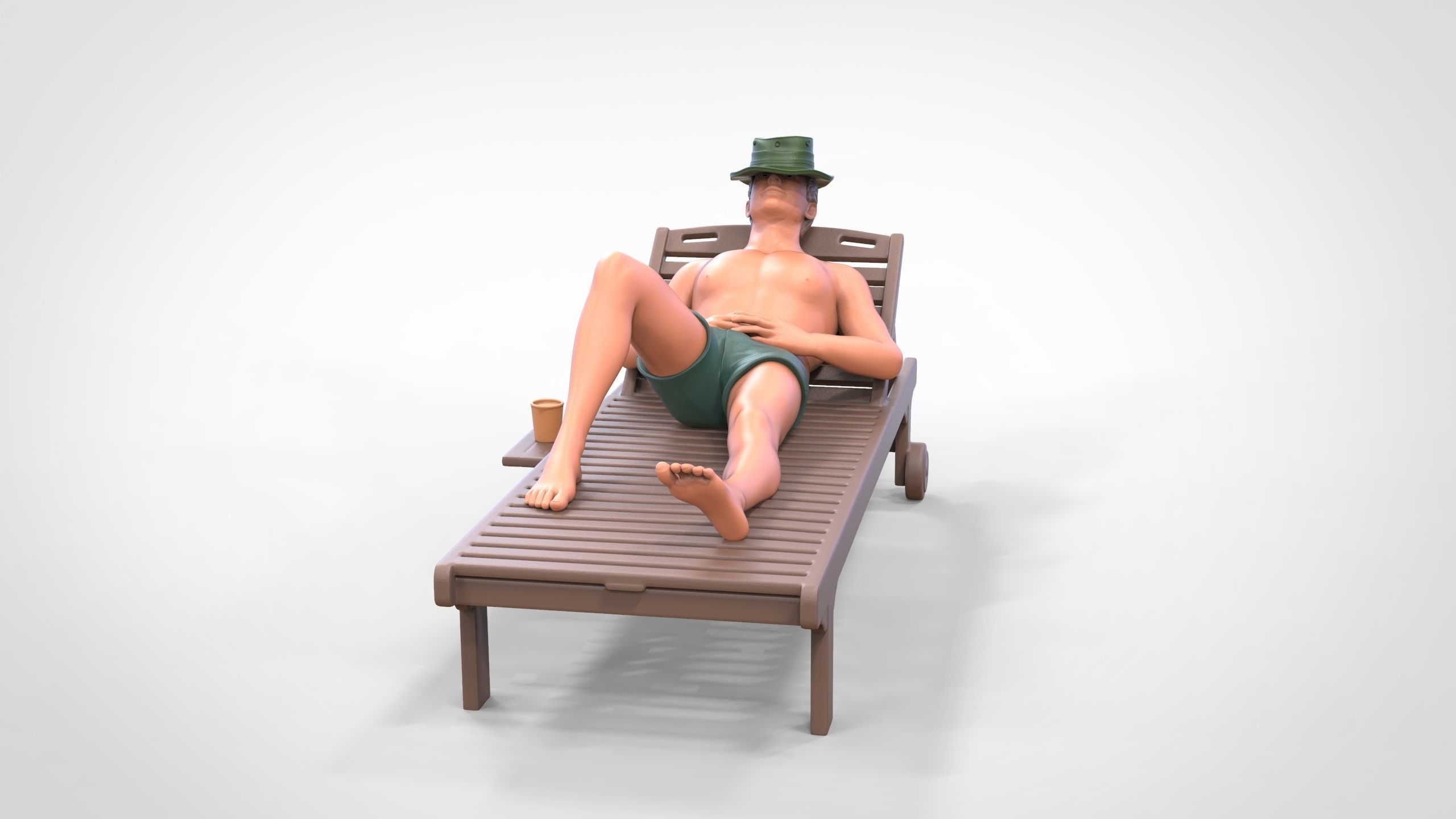 N2 Chillout man Sunbathing 3D print model_2