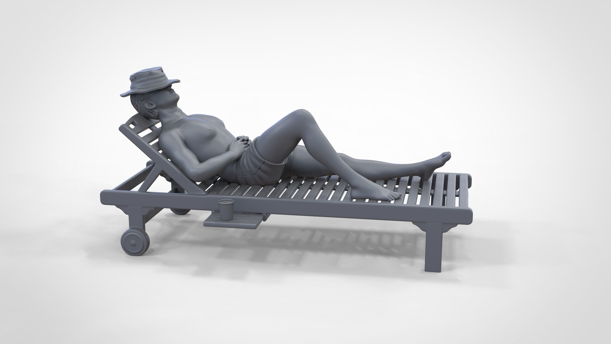 N2 Chillout man Sunbathing 3D print model_36
