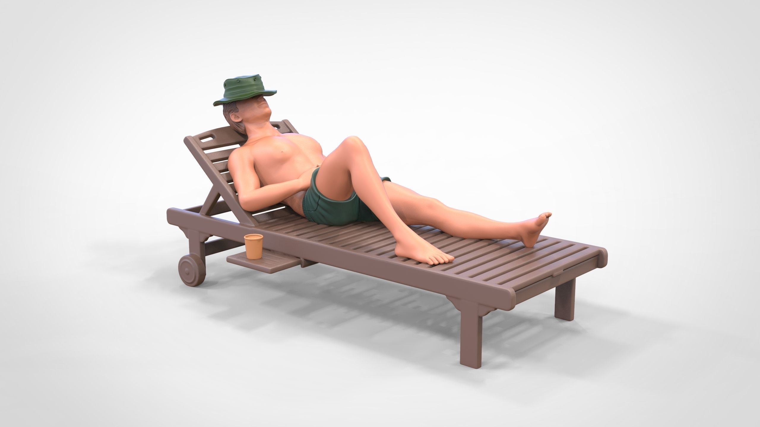 N2 Chillout man Sunbathing 3D print model_22