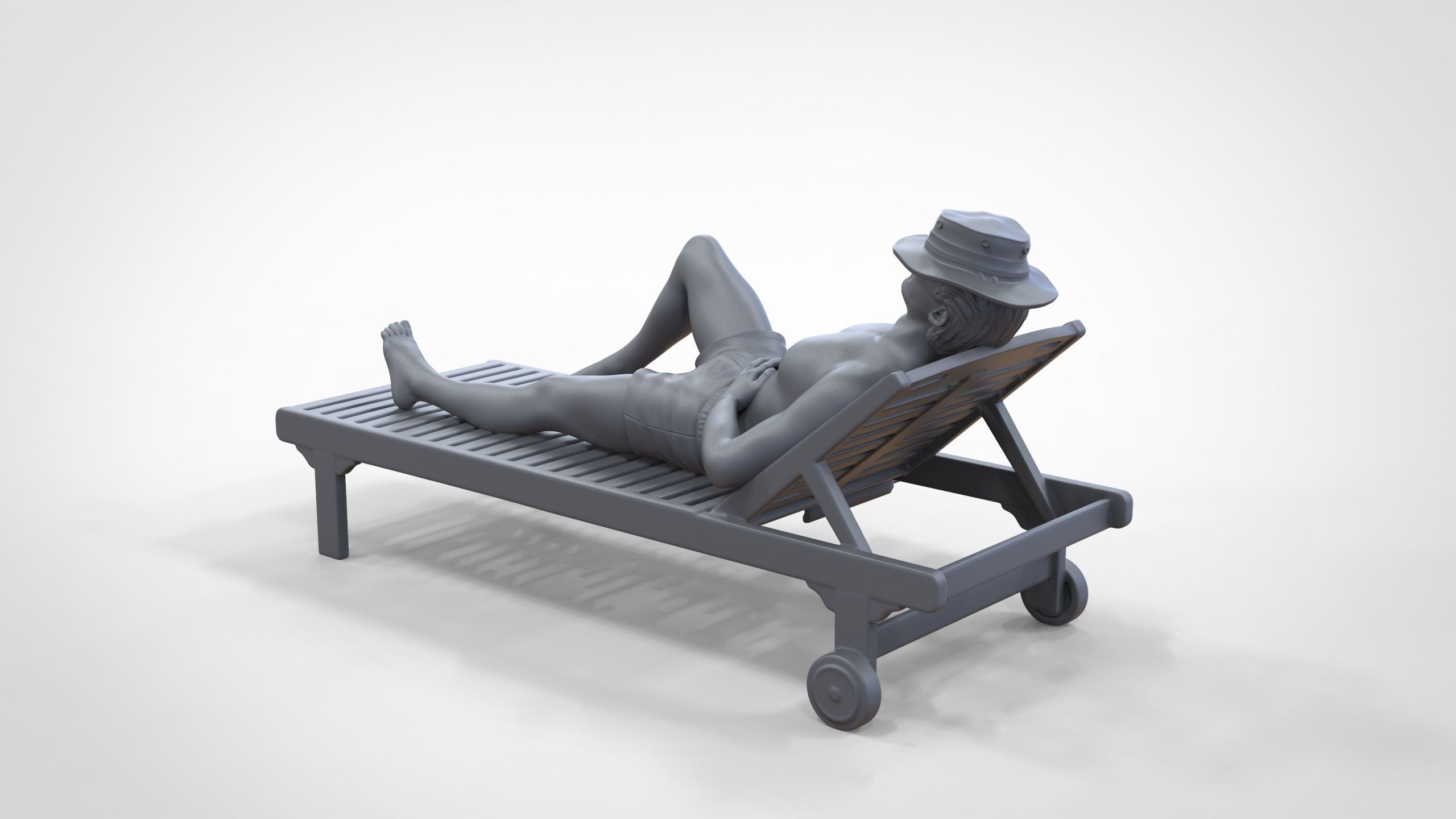 N2 Chillout man Sunbathing 3D print model_31
