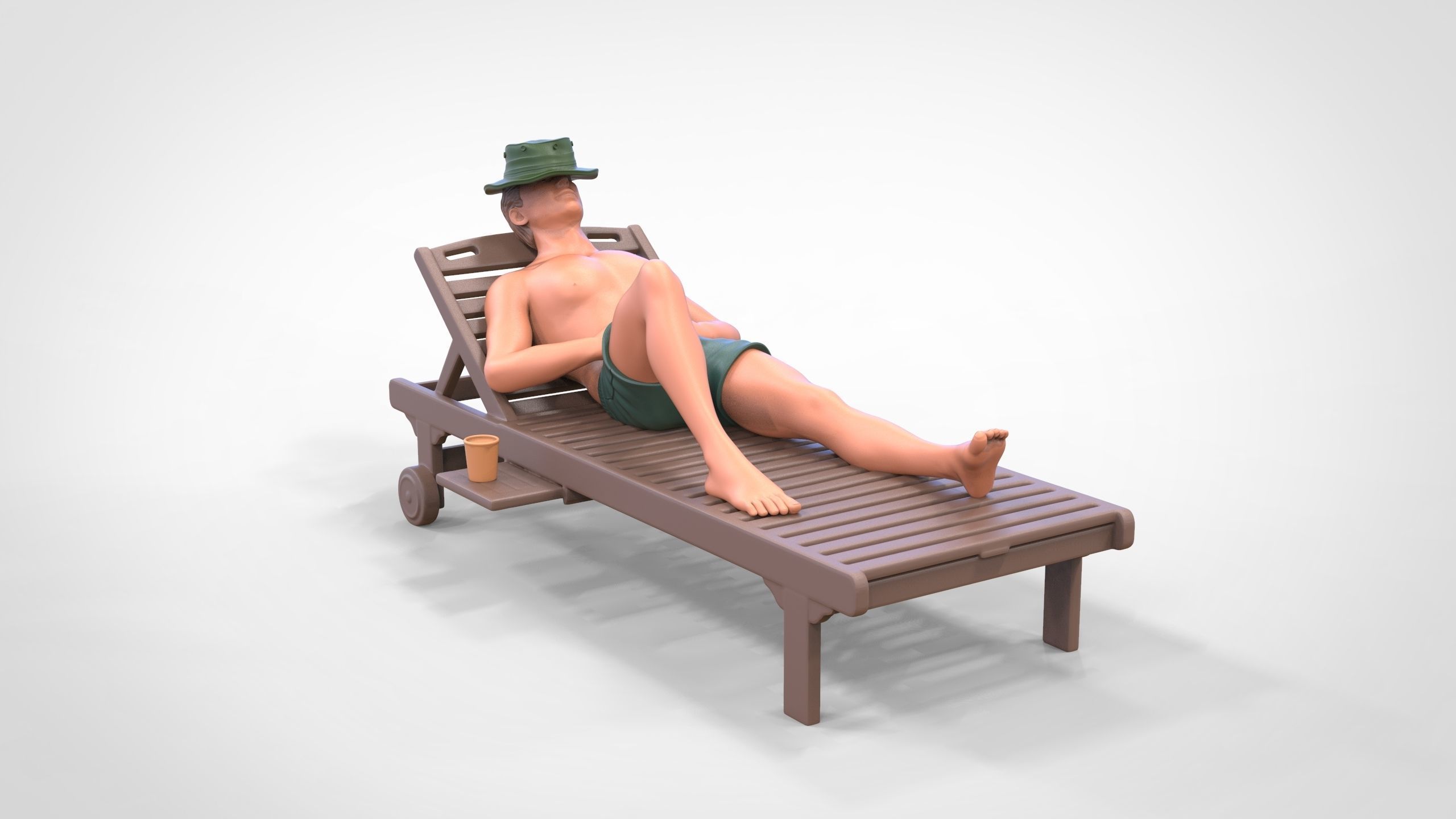 N2 Chillout man Sunbathing 3D print model_23