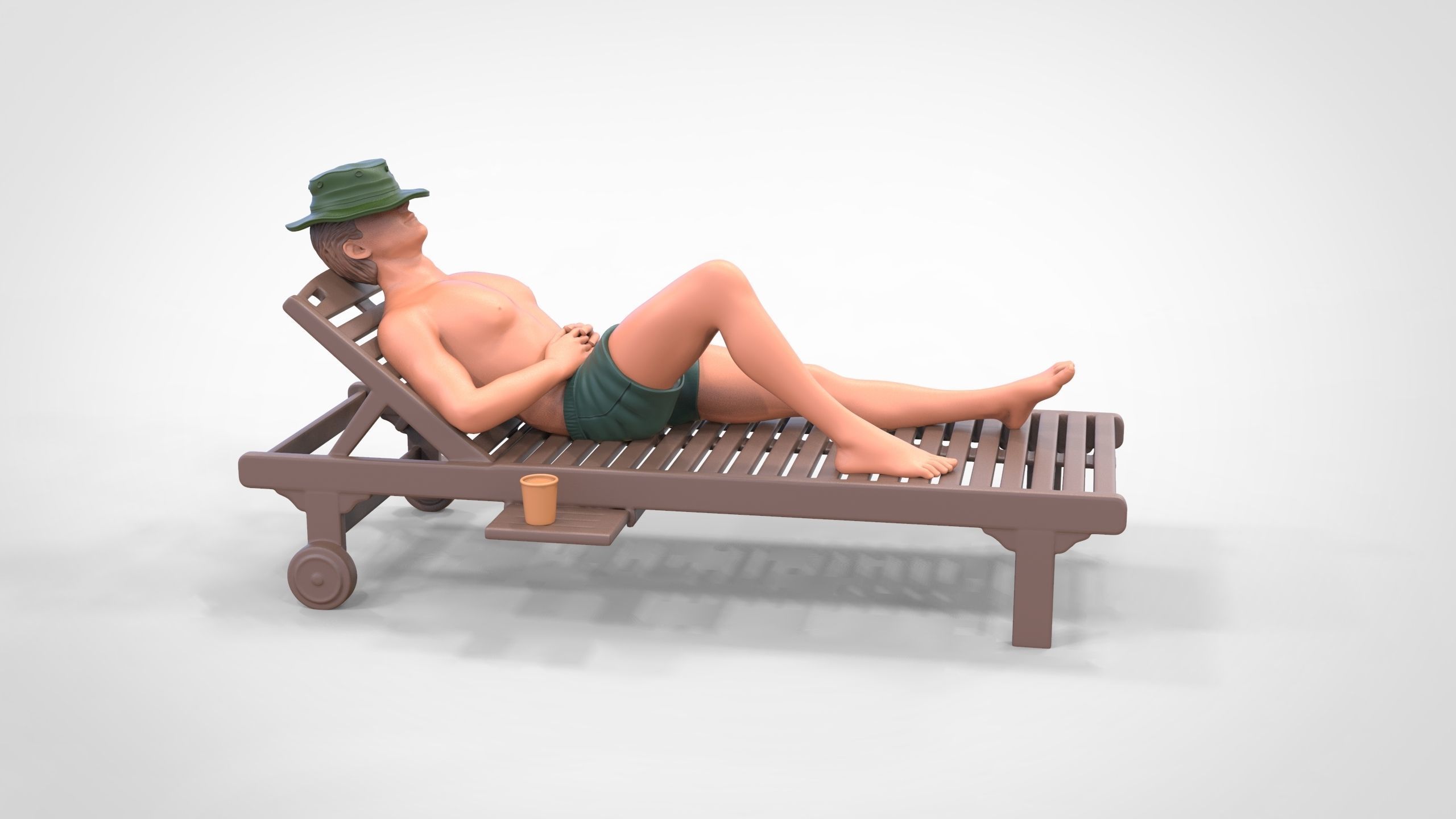 N2 Chillout man Sunbathing 3D print model_20