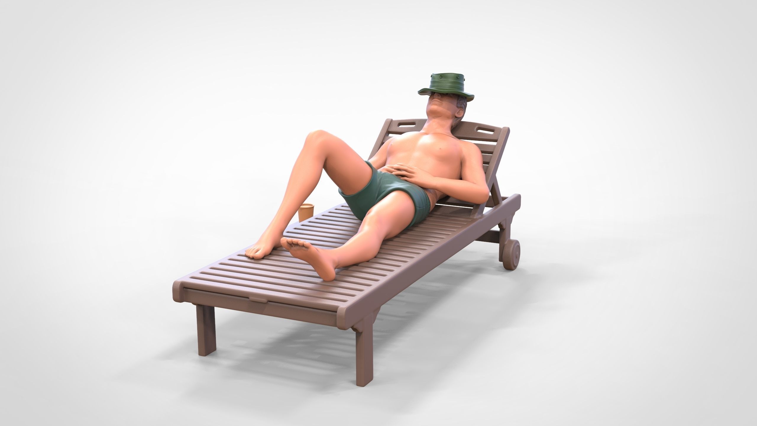 N2 Chillout man Sunbathing 3D print model_3