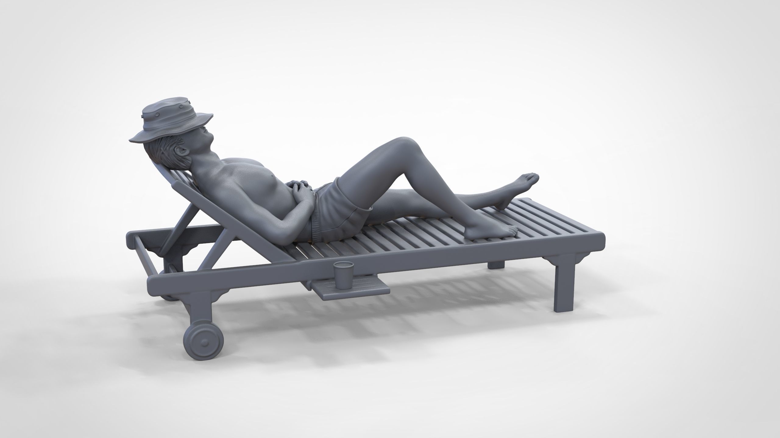 N2 Chillout man Sunbathing 3D print model_35