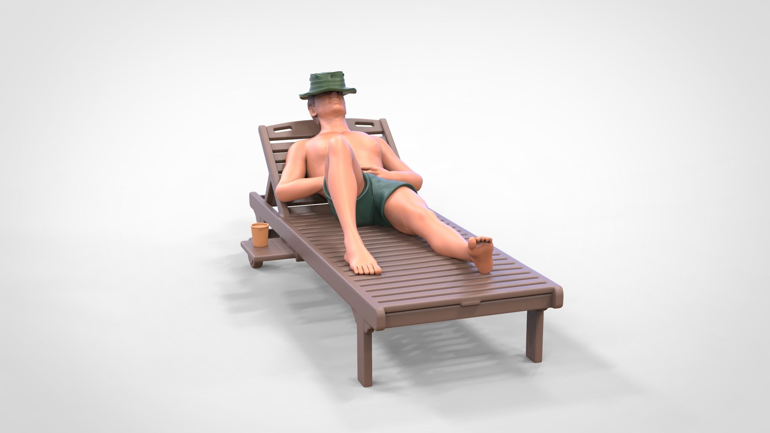 N2 Chillout man Sunbathing 3D print model_24
