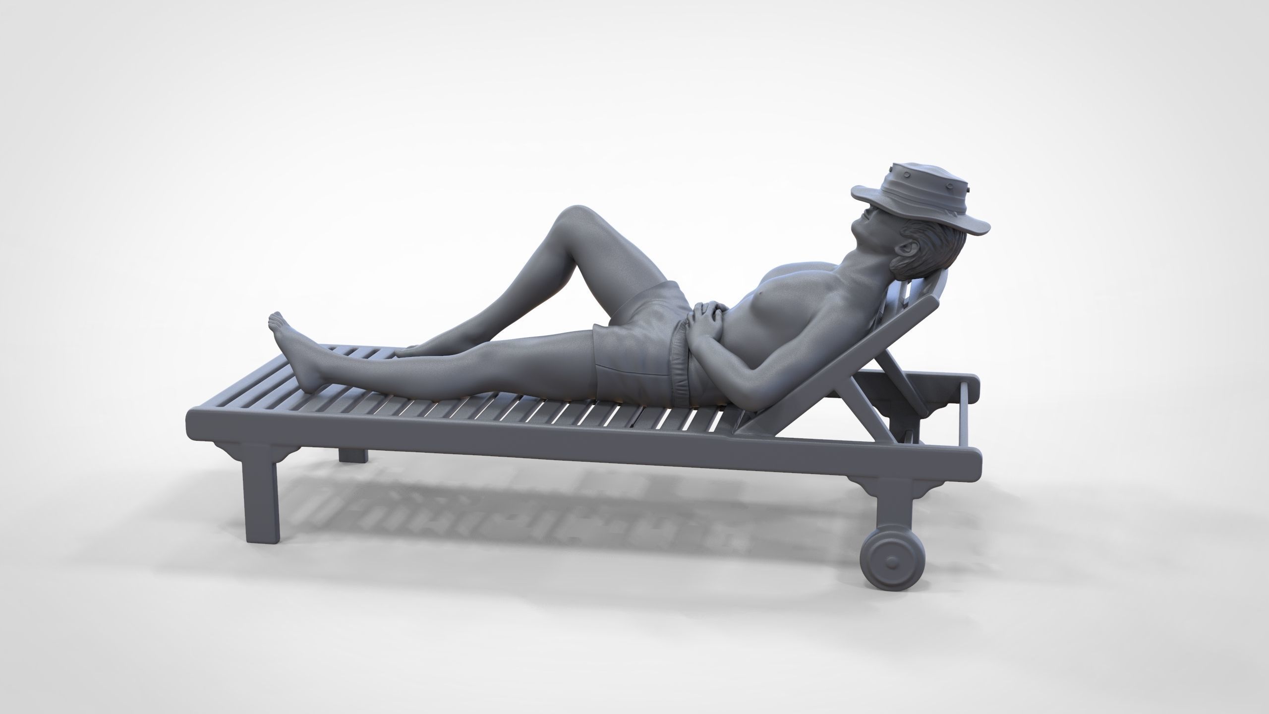 N2 Chillout man Sunbathing 3D print model_30