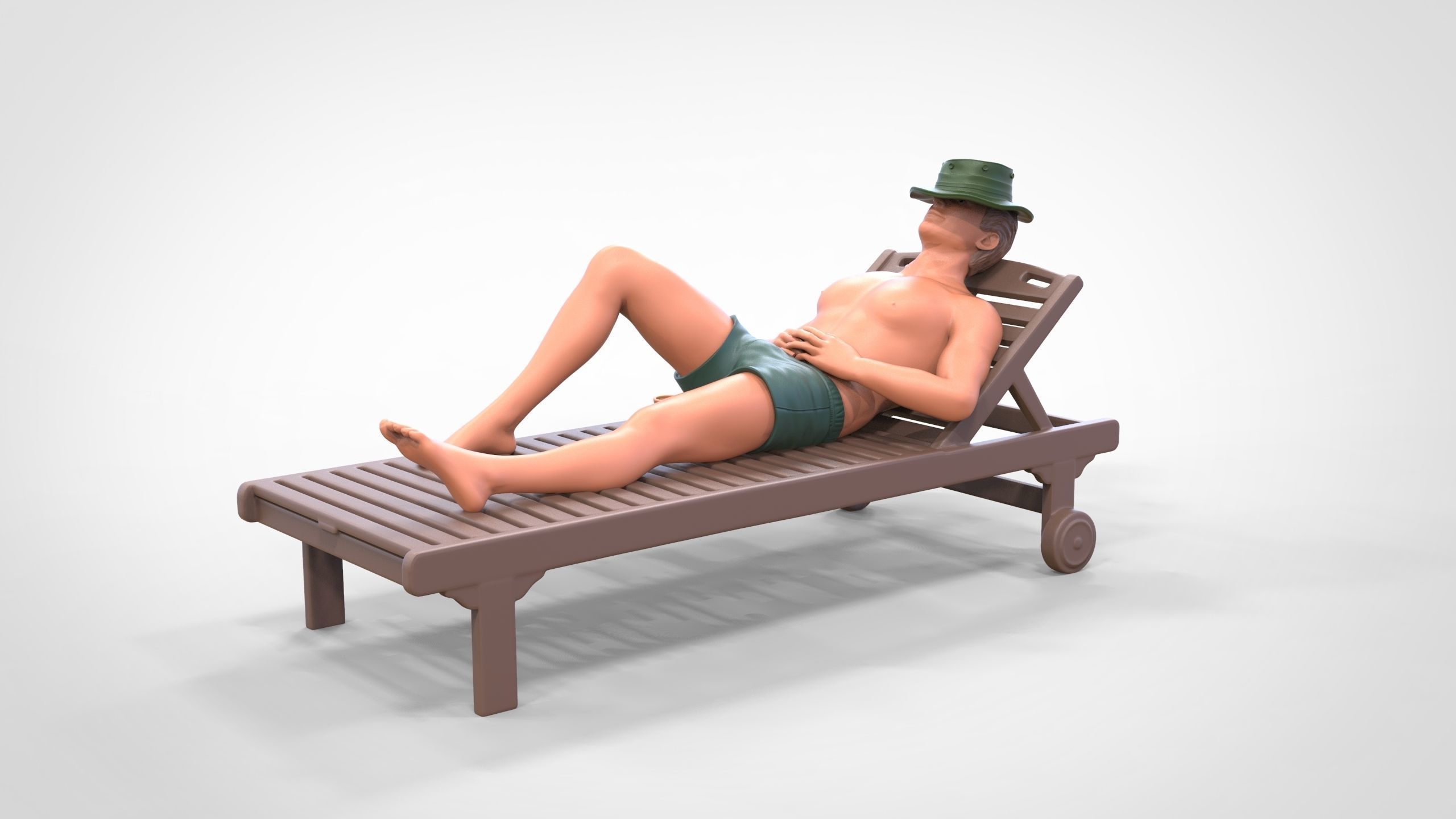 N2 Chillout man Sunbathing 3D print model_1