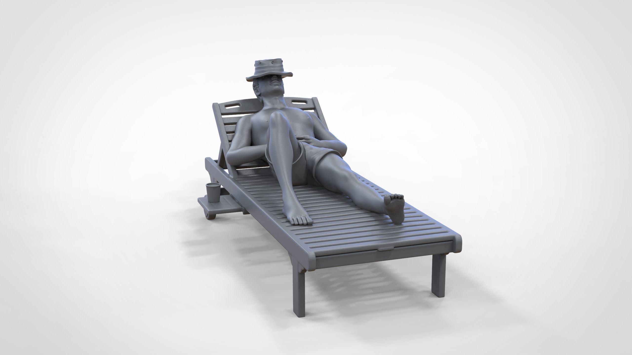N2 Chillout man Sunbathing 3D print model_38