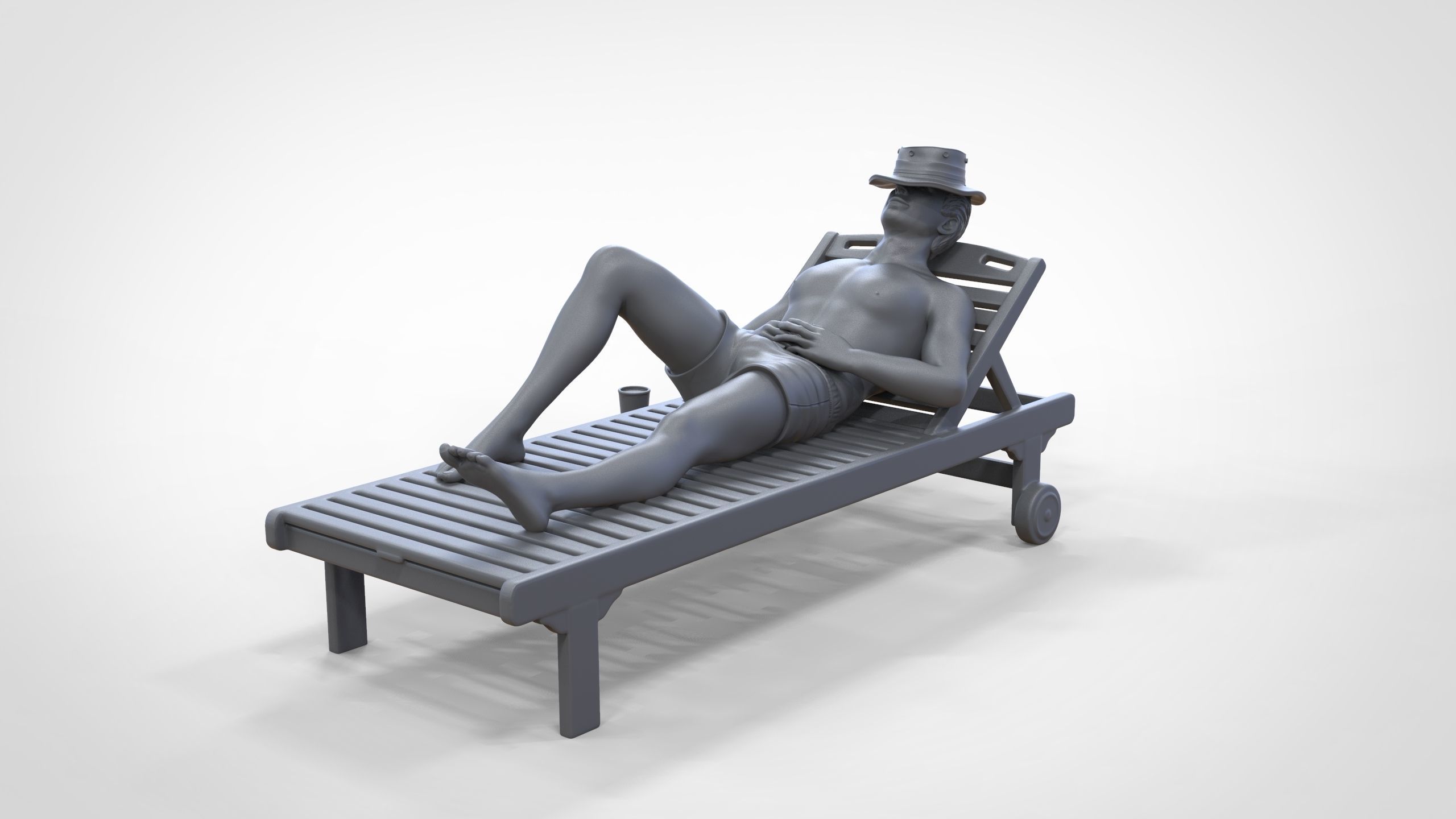 N2 Chillout man Sunbathing 3D print model_28
