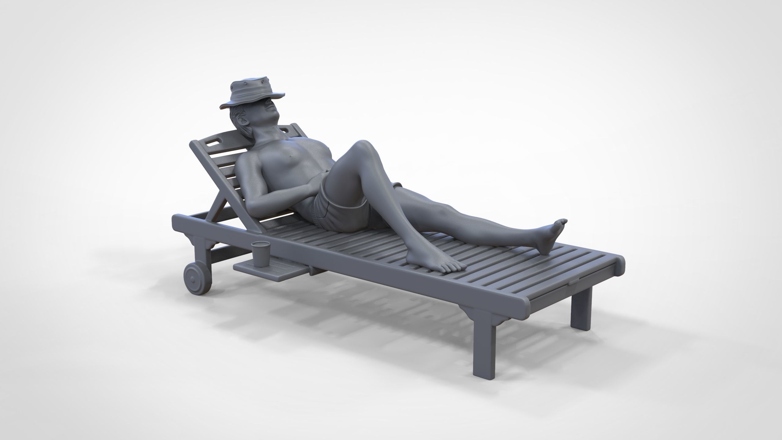 N2 Chillout man Sunbathing 3D print model_37