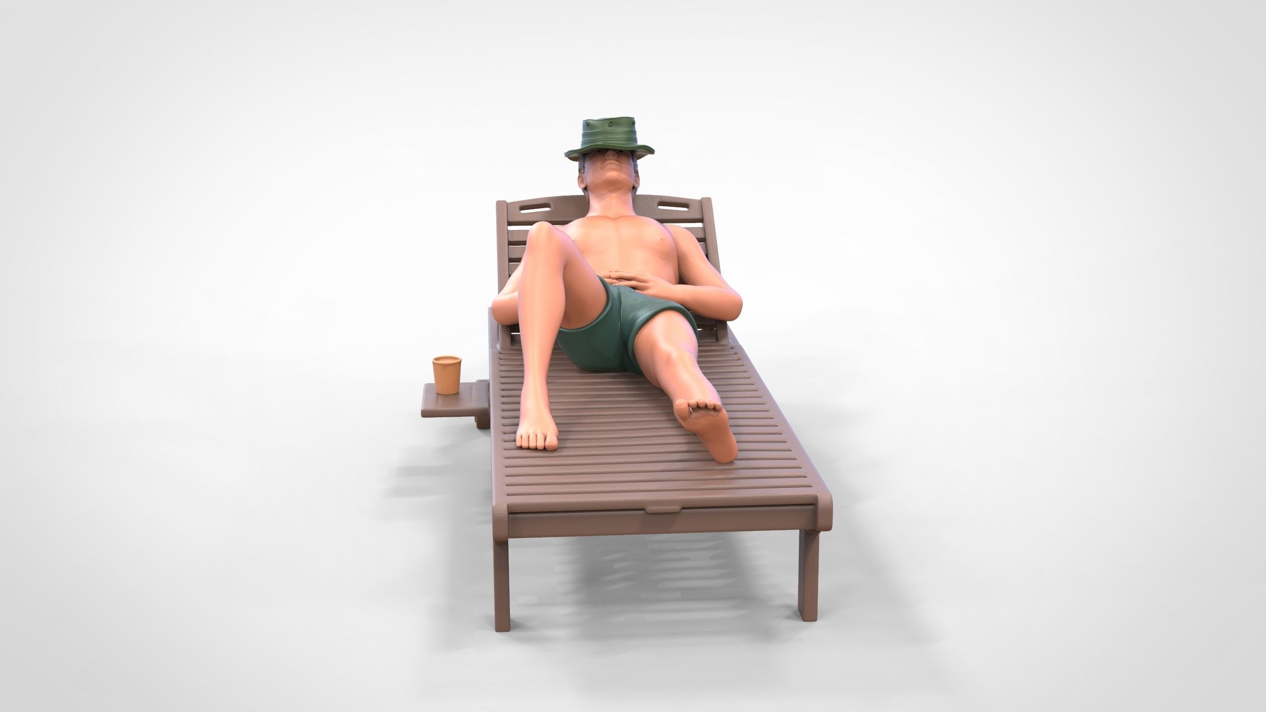 N2 Chillout man Sunbathing 3D print model_25