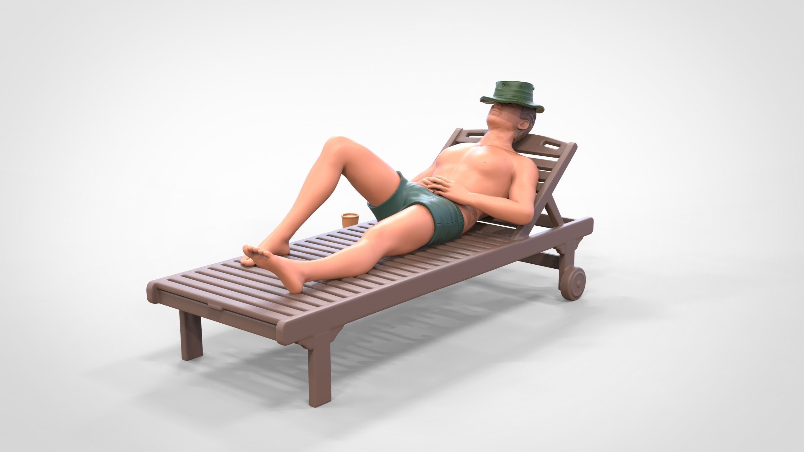 N2 Chillout man Sunbathing 3D print model_4