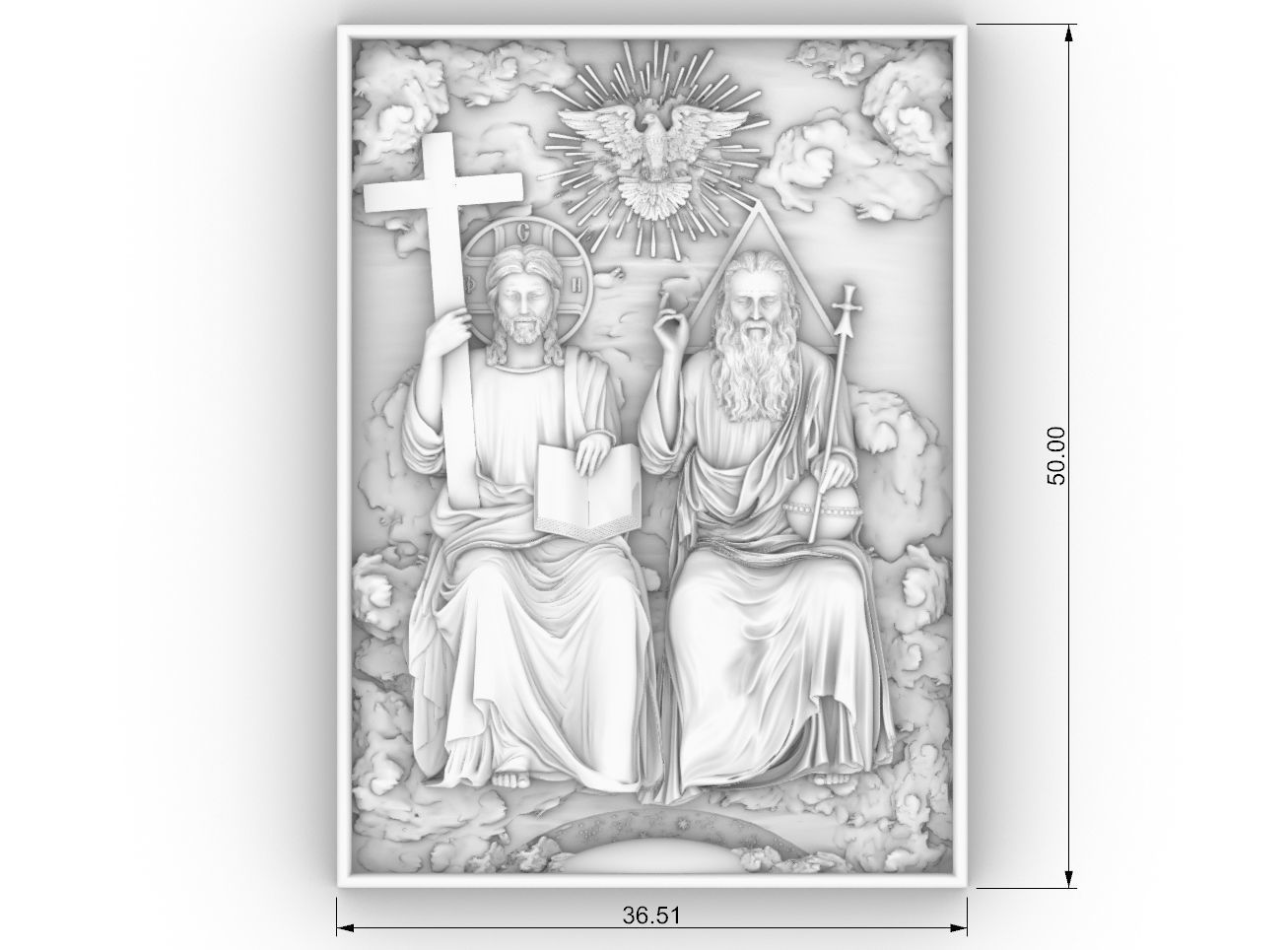holy trinity  cnc relief 3D print model_7