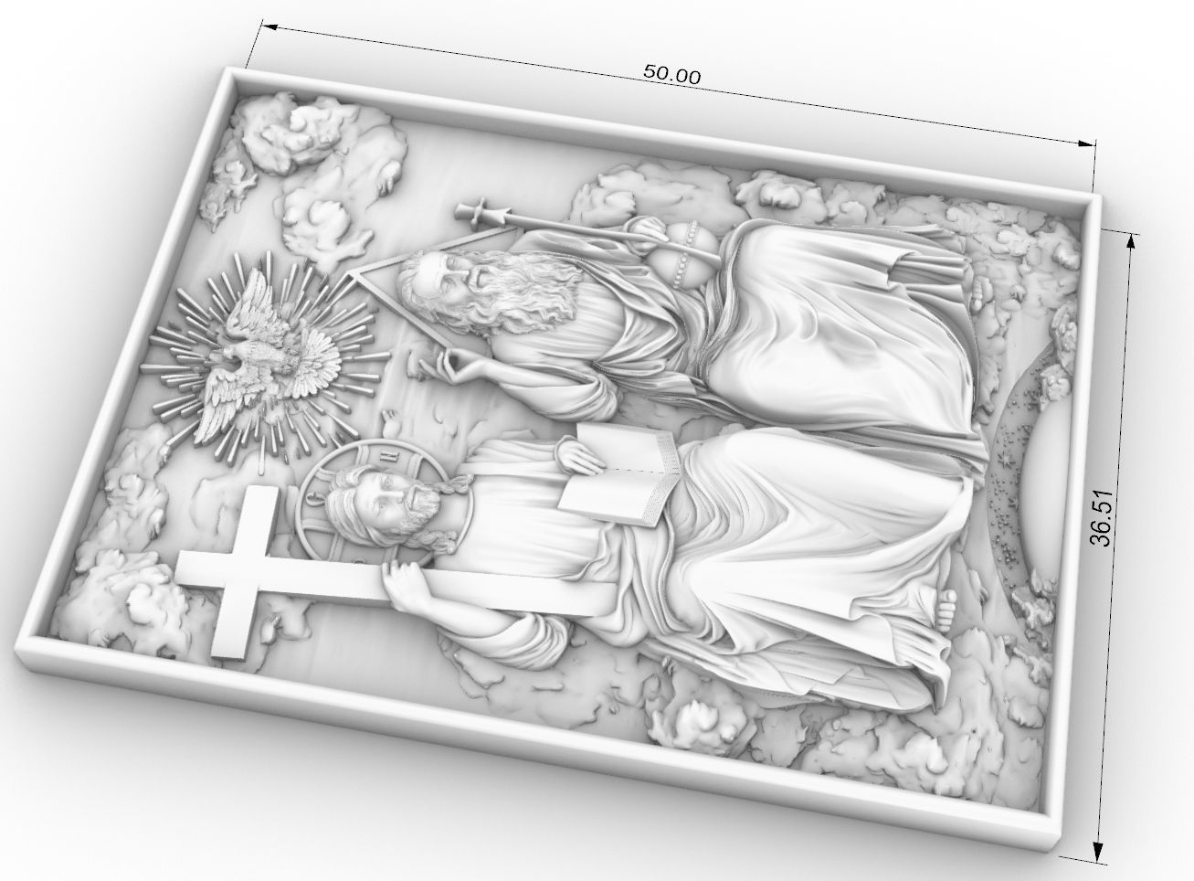 holy trinity  cnc relief 3D print model_8
