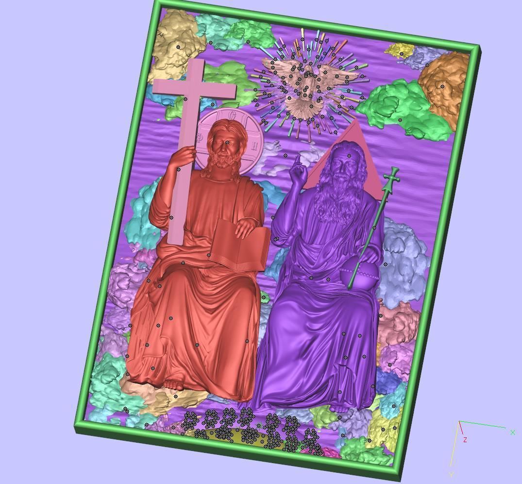 holy trinity  cnc relief 3D print model_11