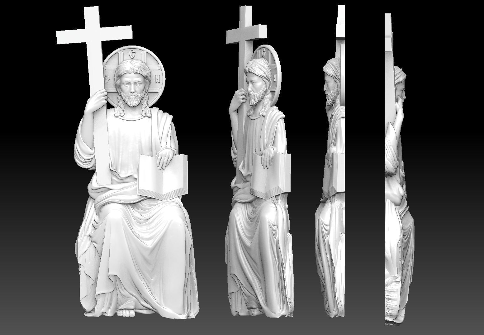 holy trinity  cnc relief 3D print model_4