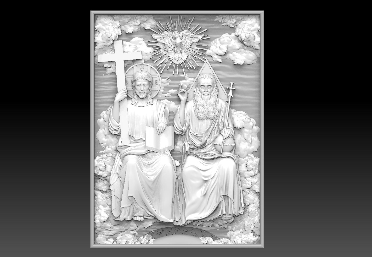 holy trinity  cnc relief 3D print model_10
