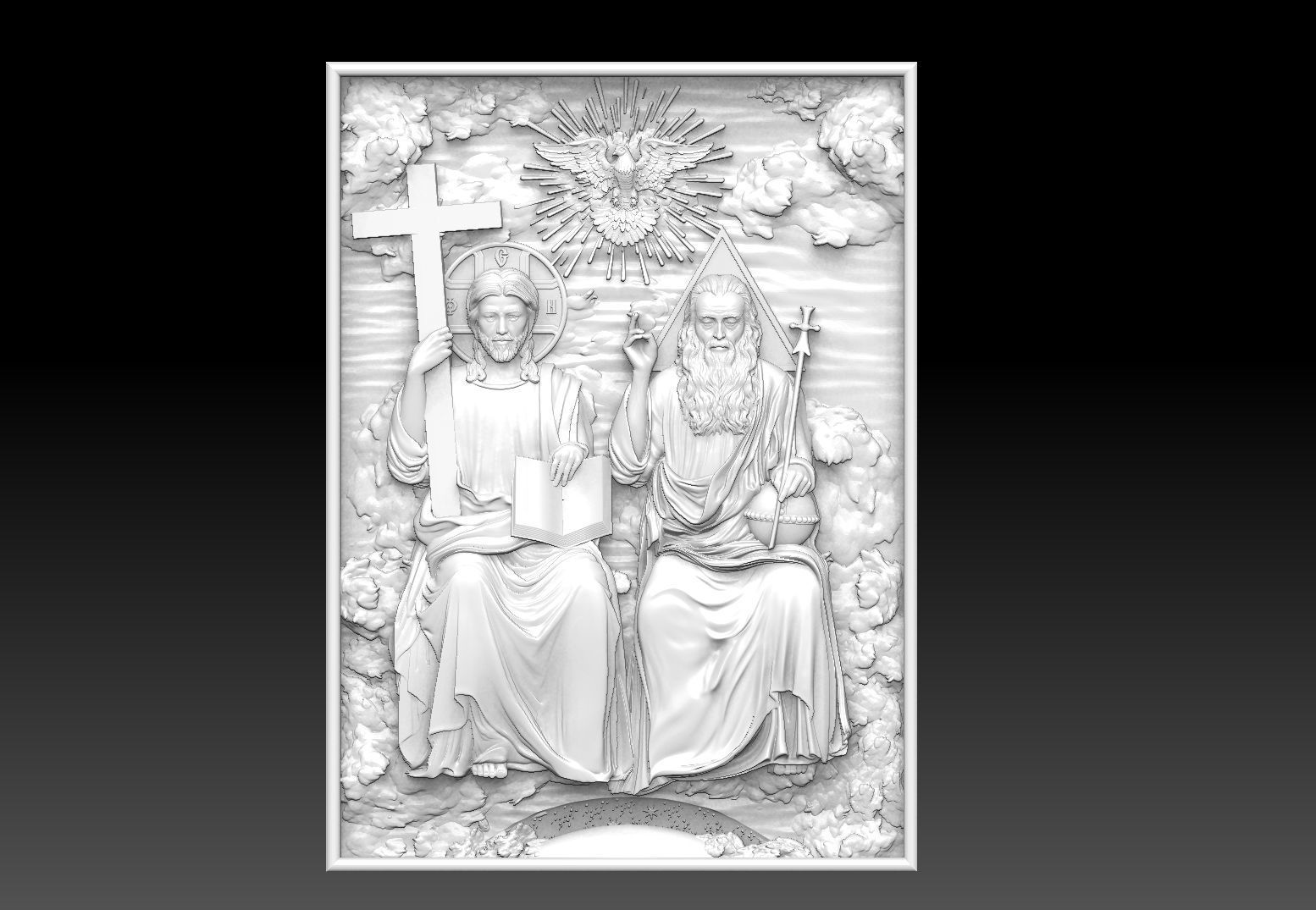 holy trinity  cnc relief 3D print model_9