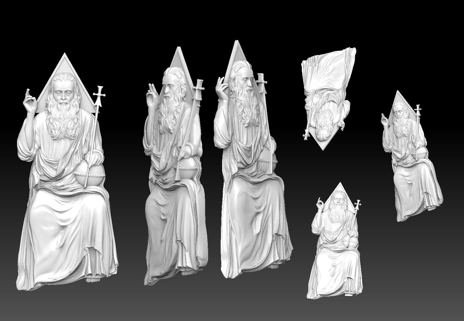 holy trinity  cnc relief 3D print model_3