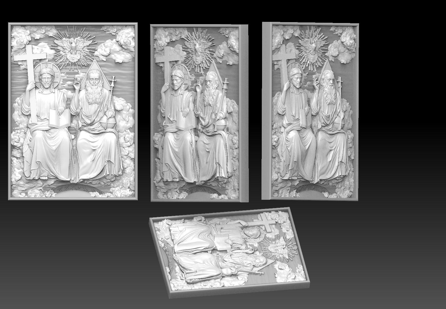 holy trinity  cnc relief 3D print model_6