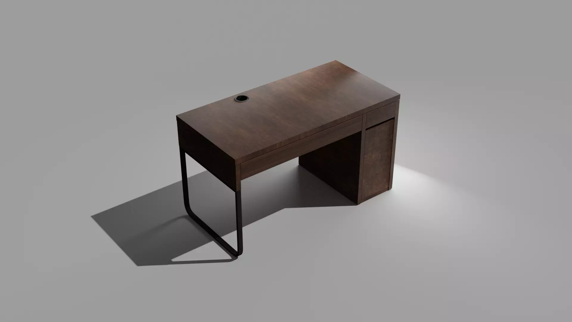 Office desk Low-poly 3D model_0
