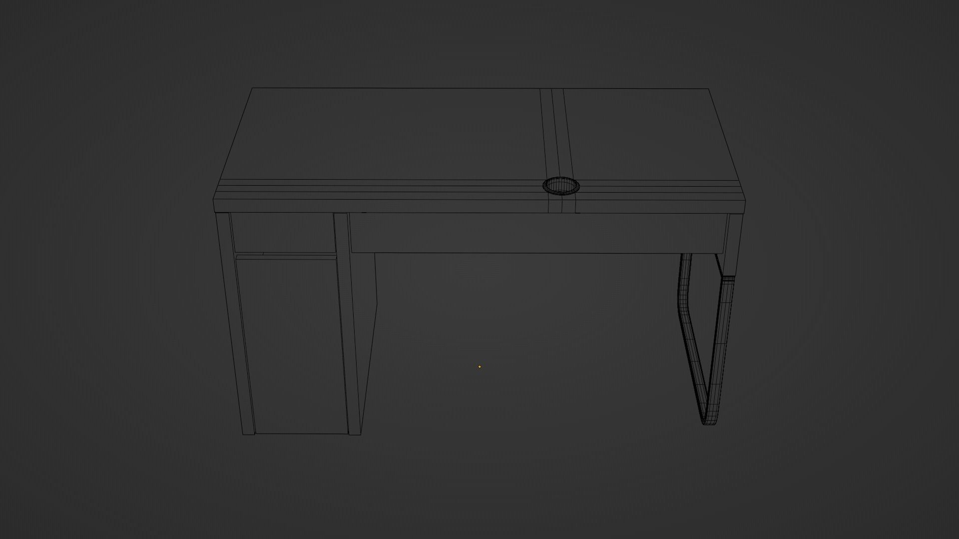 Office desk Low-poly 3D model_7