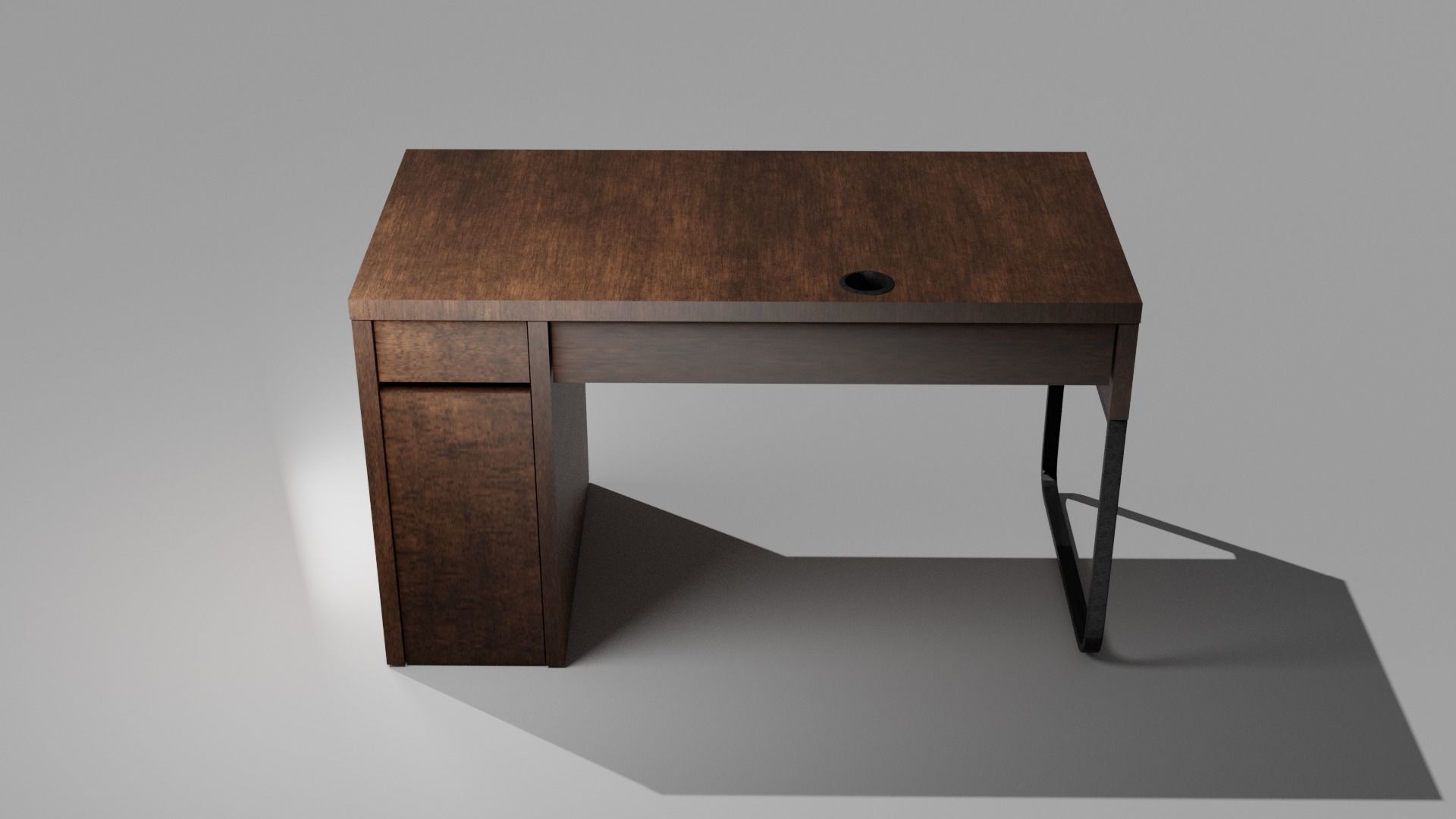 Office desk Low-poly 3D model_4