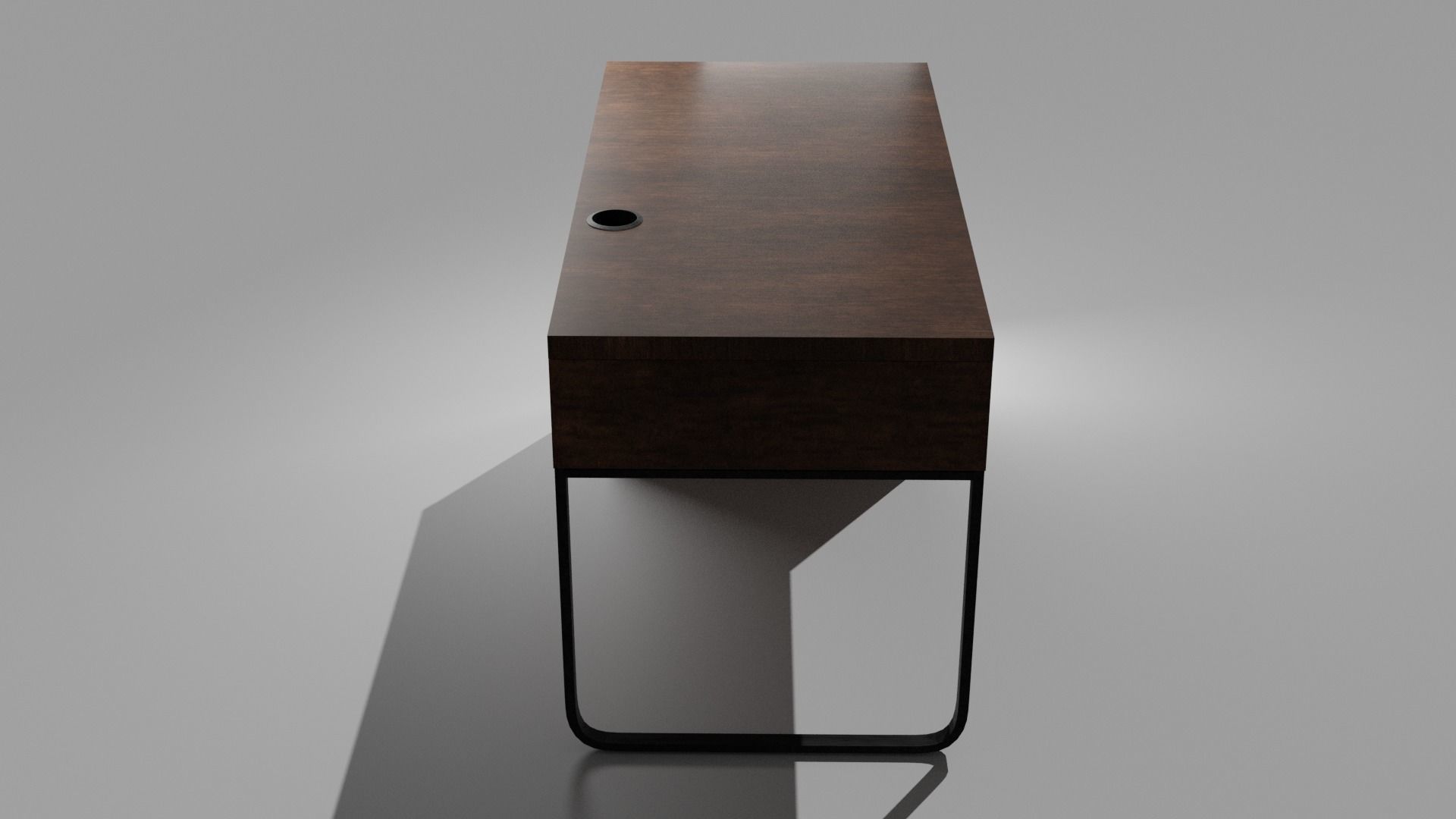 Office desk Low-poly 3D model_5