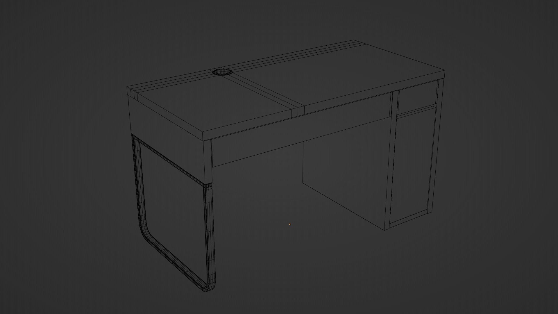 Office desk Low-poly 3D model_6