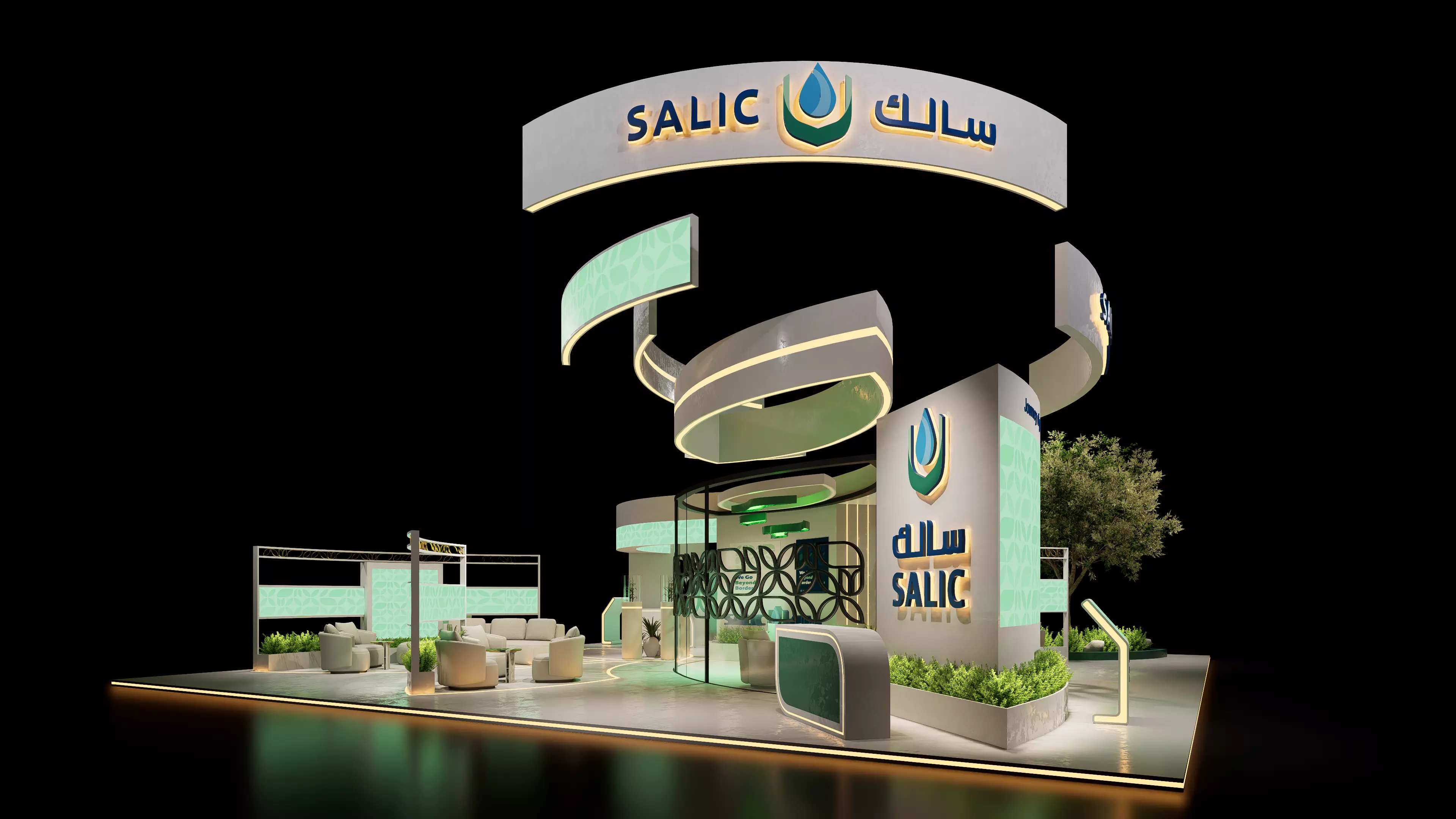 Exhibition booth design salic 3D model_1