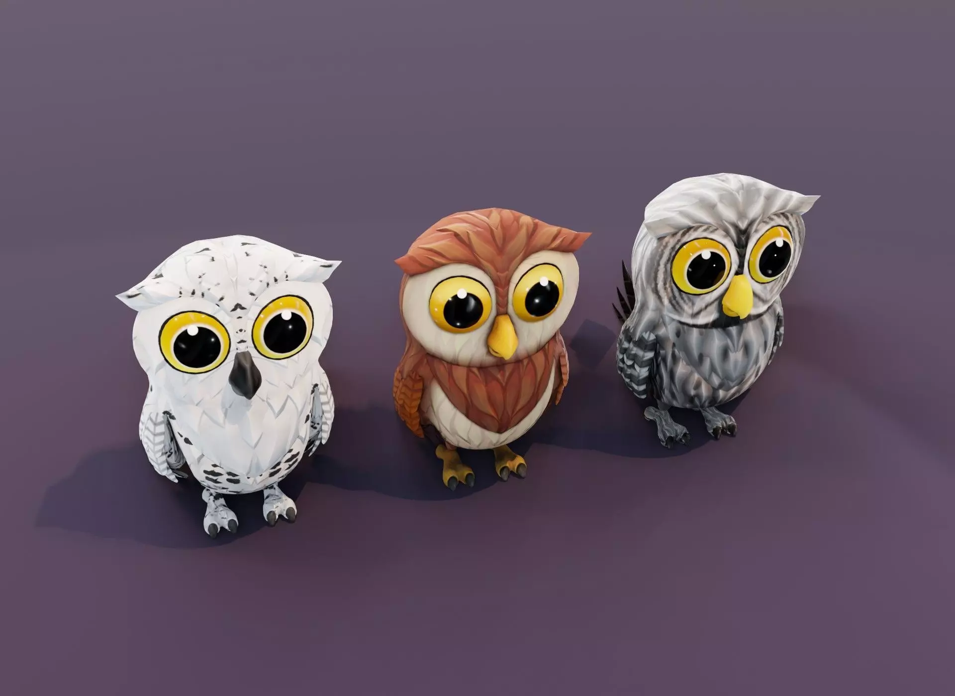 Cartoon Owl 3D Model Collection _0