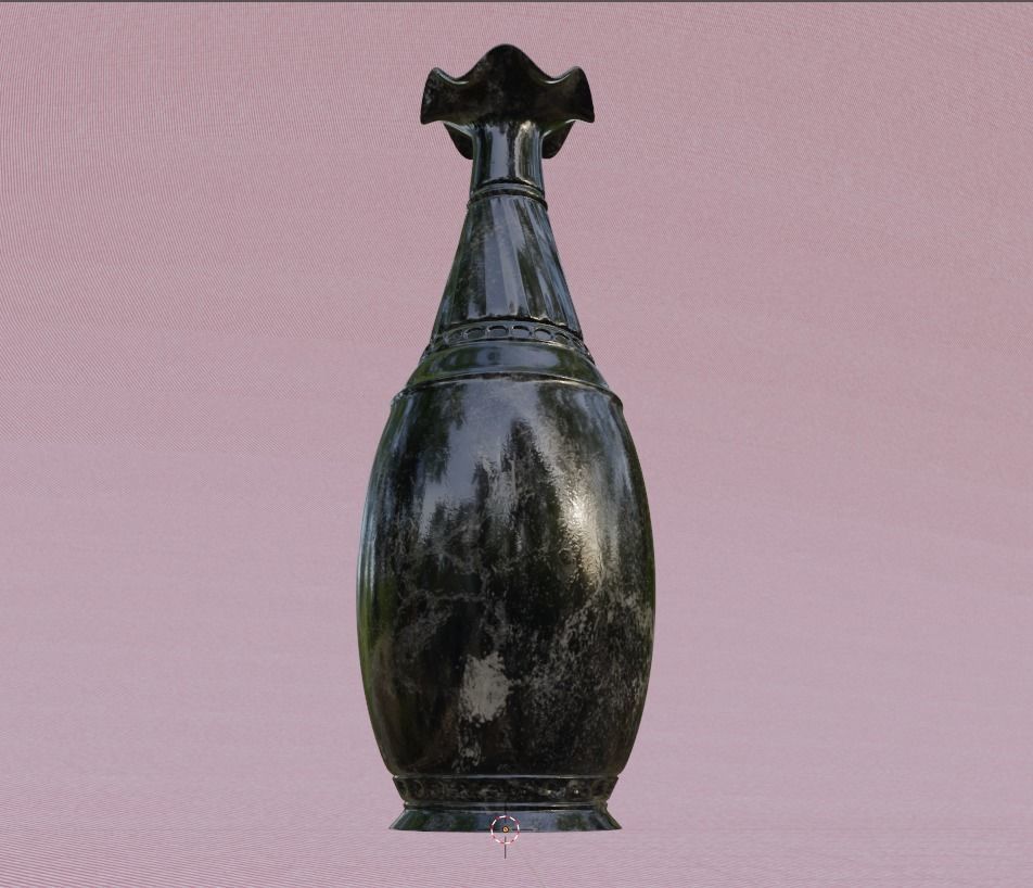 Ancient pottry black Beauty full 3D model for architecture  Low-poly 3D model_2