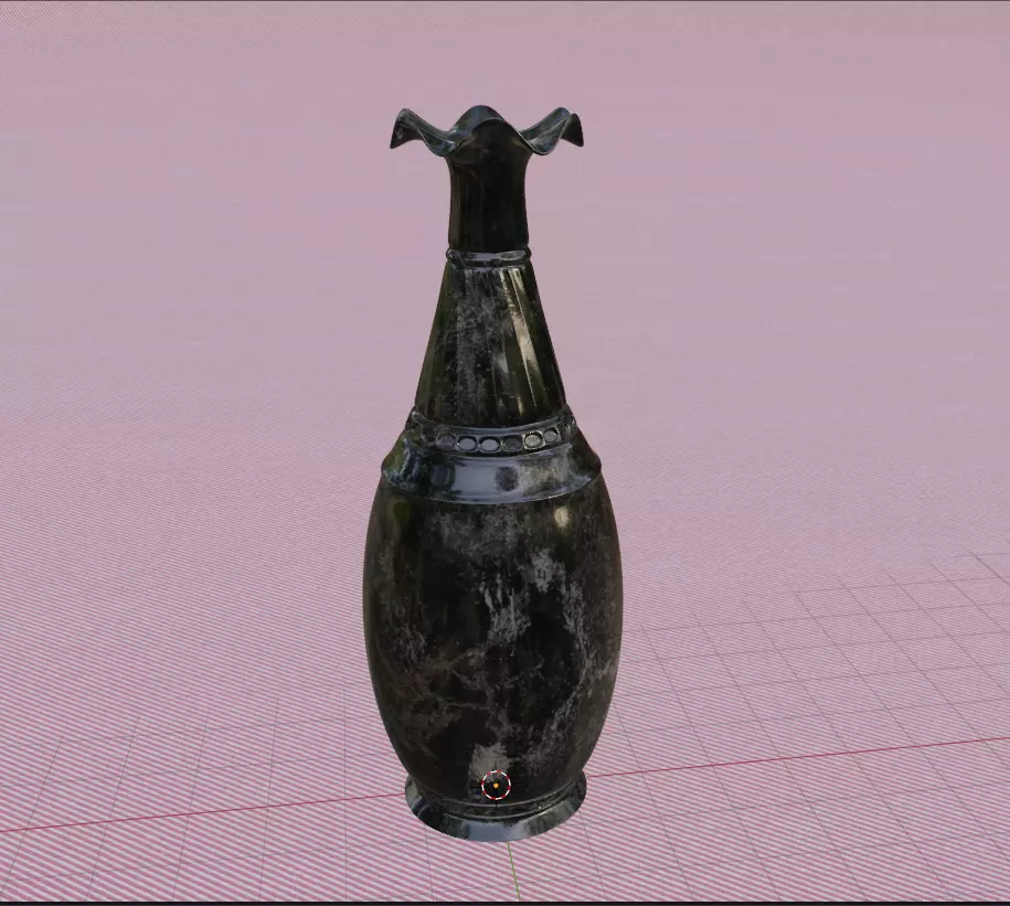 Ancient pottry black Beauty full 3D model for architecture  Low-poly 3D model_0