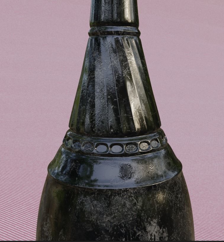 Ancient pottry black Beauty full 3D model for architecture  Low-poly 3D model_3