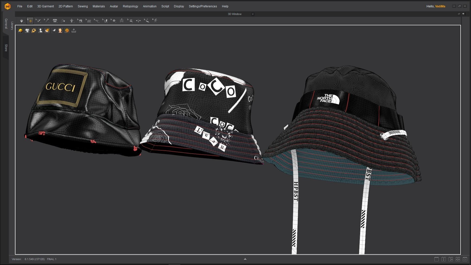 Panama gucci bucket hat 3D model_9