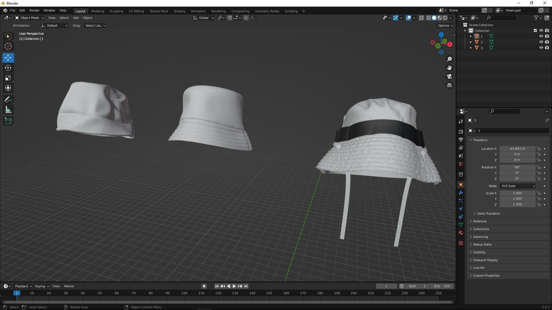 Panama gucci bucket hat 3D model_8