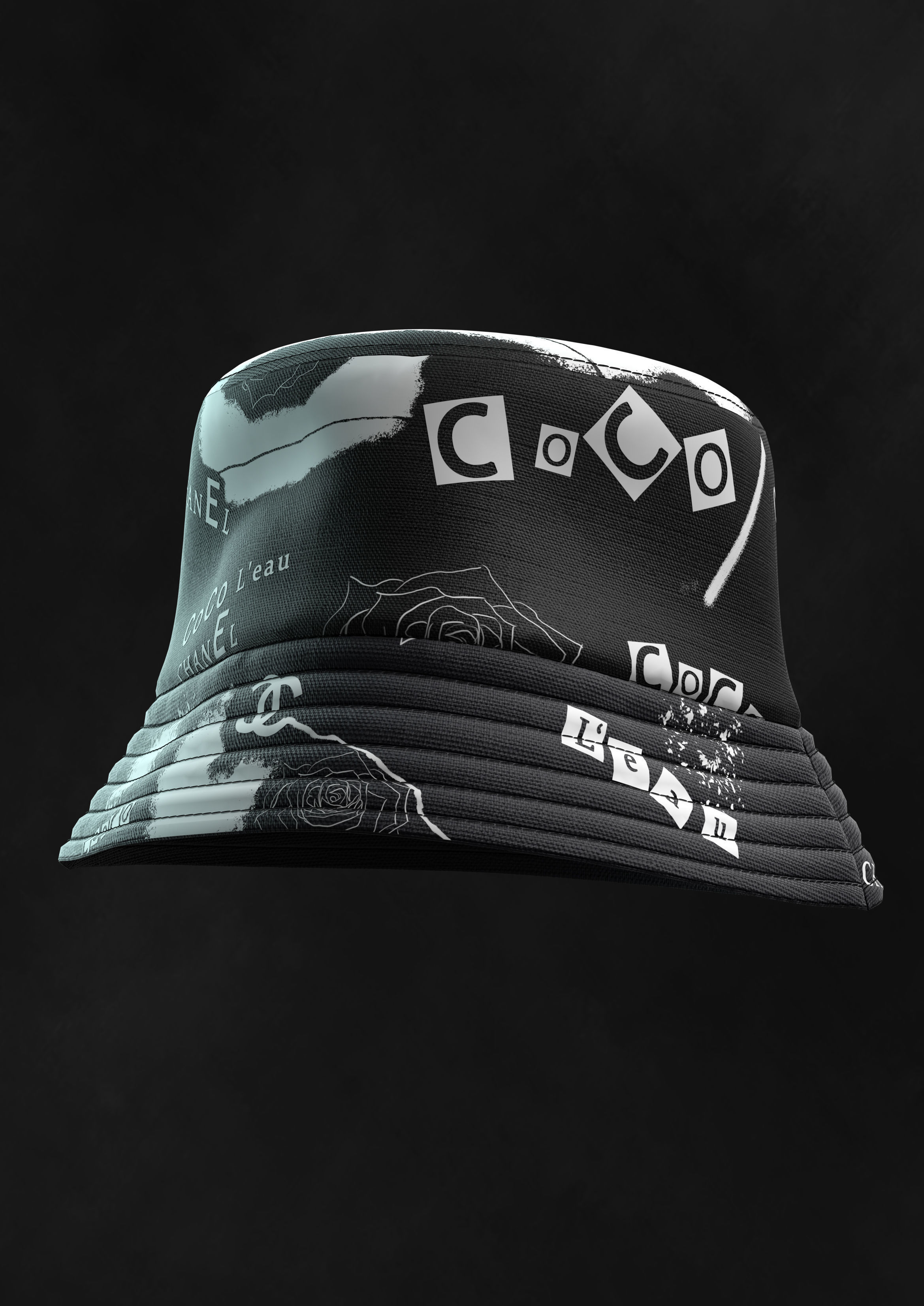 Panama gucci bucket hat 3D model_3