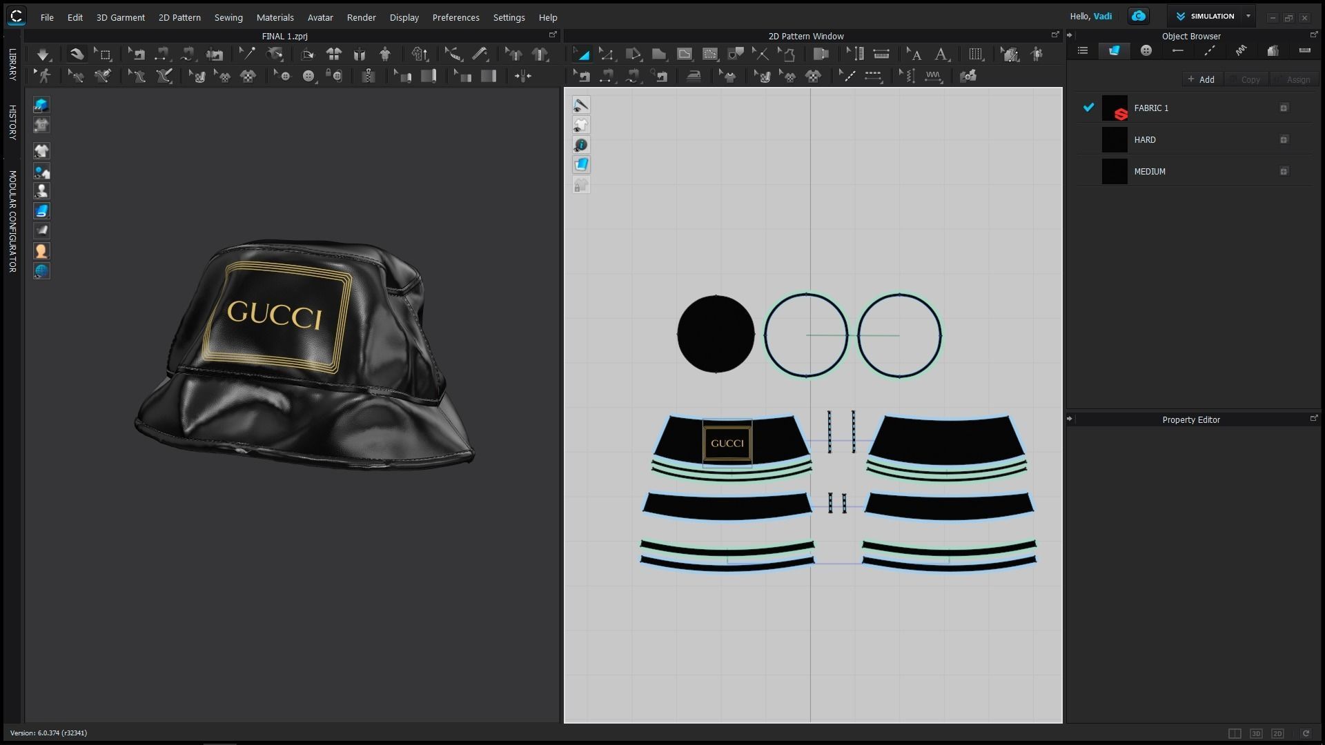Panama gucci bucket hat 3D model_5