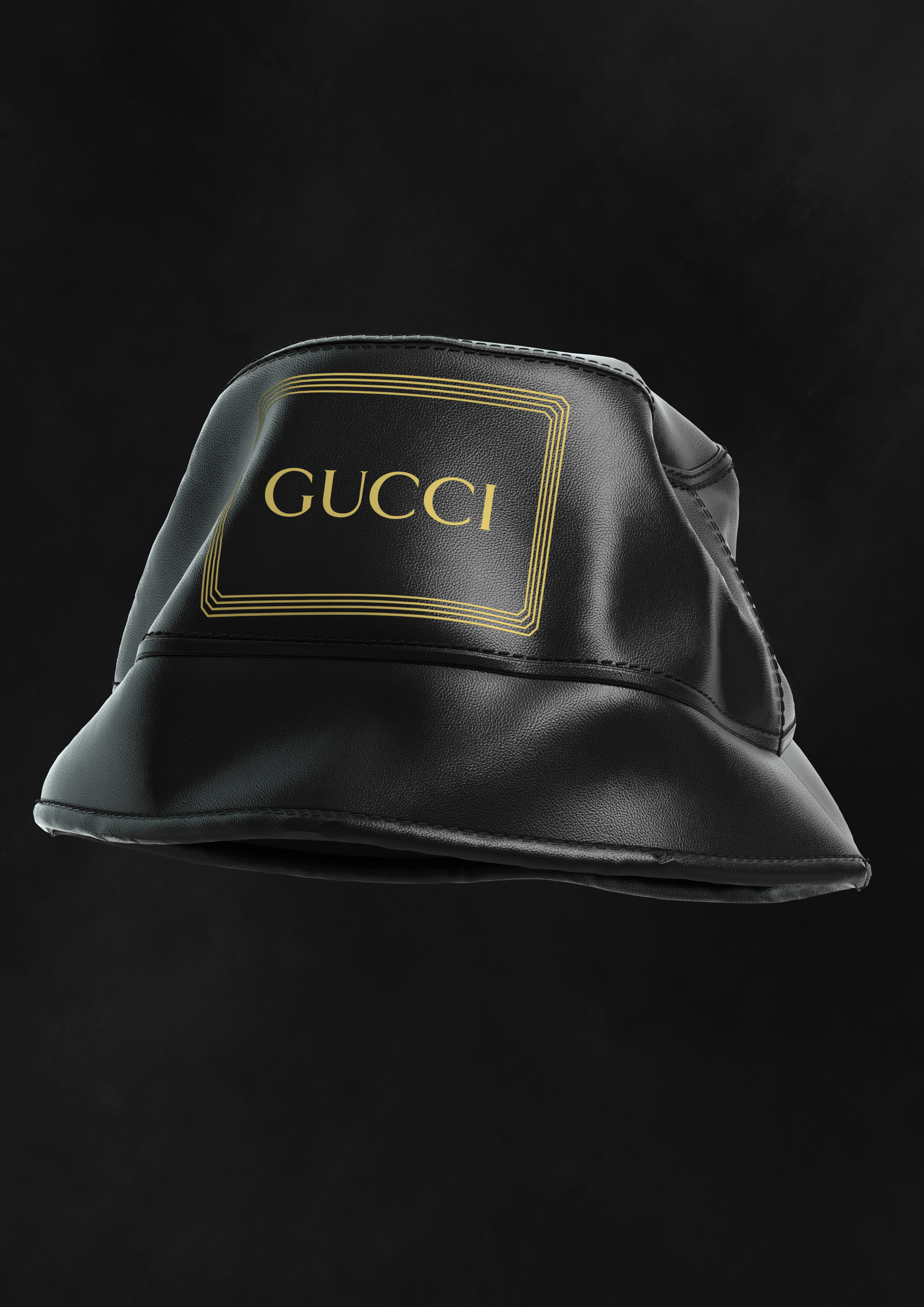 Panama gucci bucket hat 3D model_2