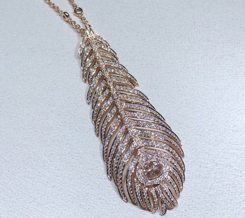 Peacock Feather neckless 007  3D print model_12