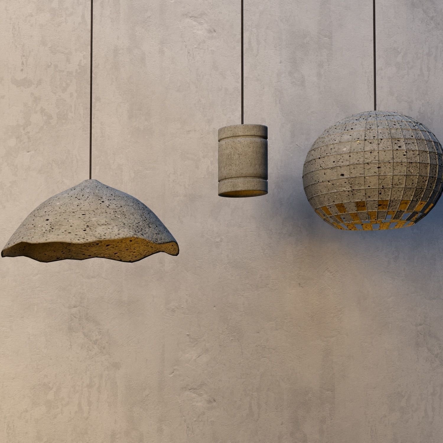 Lighting stone collection set02 Low-poly 3D model_2