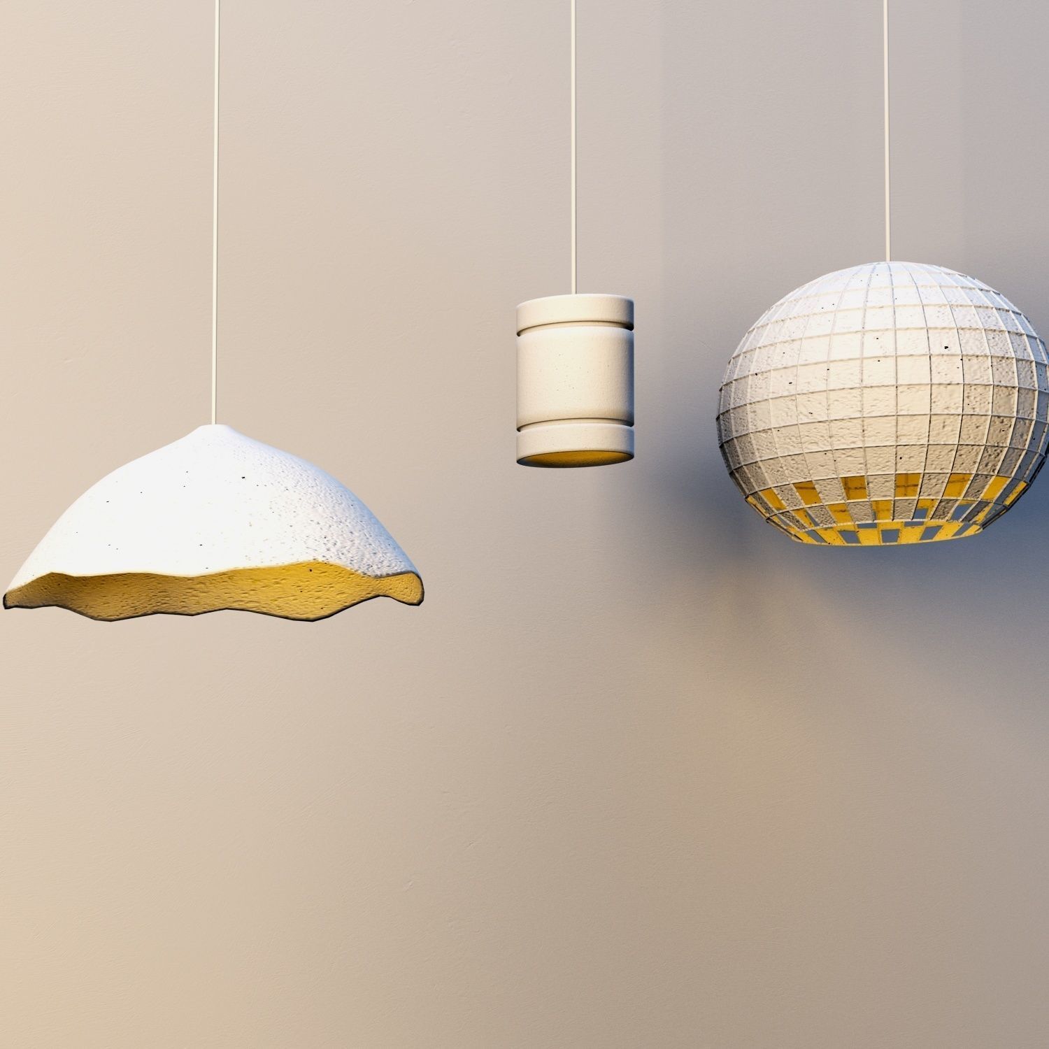 Lighting stone collection set02 Low-poly 3D model_1